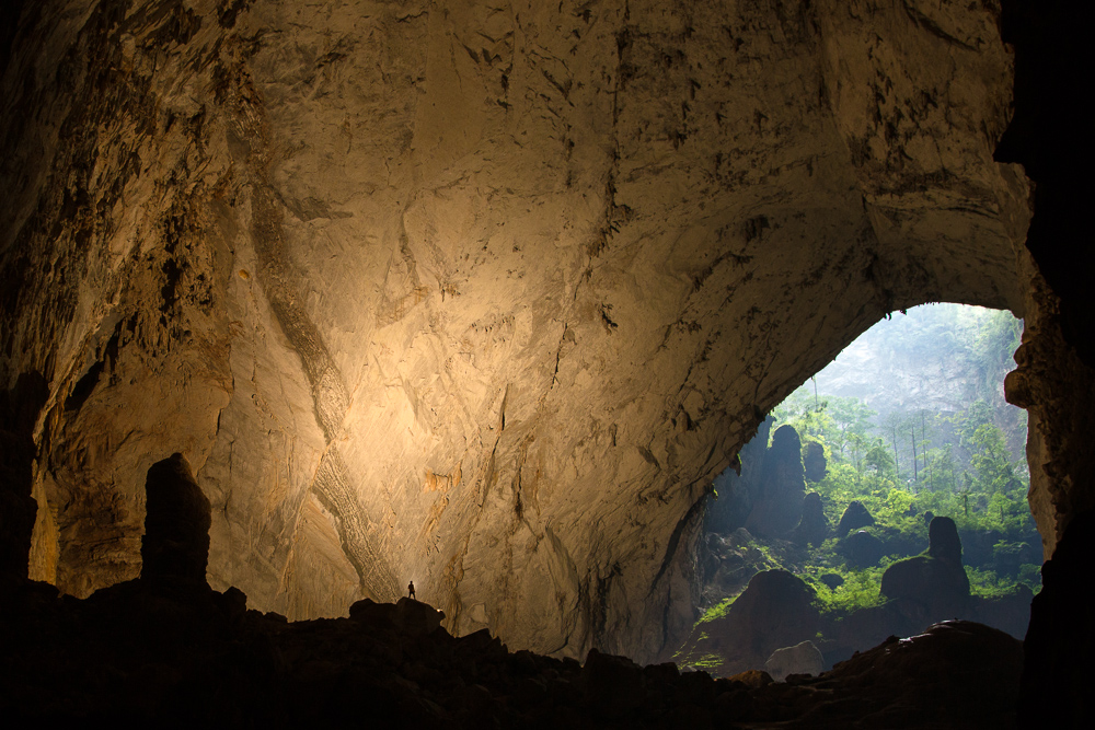 Caver in Hang Son Doong, Phong Nha Ke Bang, Vietnam